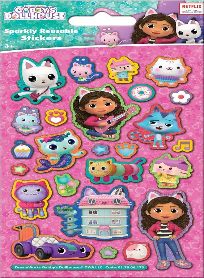 Paper Projects Gabby's Dollhouse Sparkly Reusable Stickers Official Licensed Product - Image 1